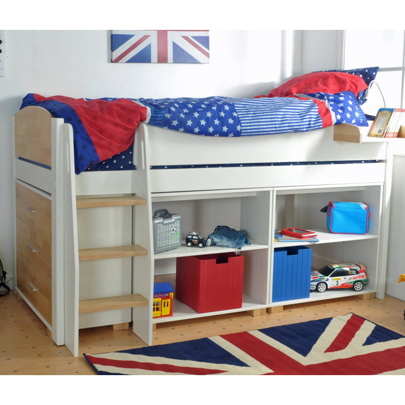 Zoomie Kids Jodi European Single Mid Sleeper Bed with Drawers and